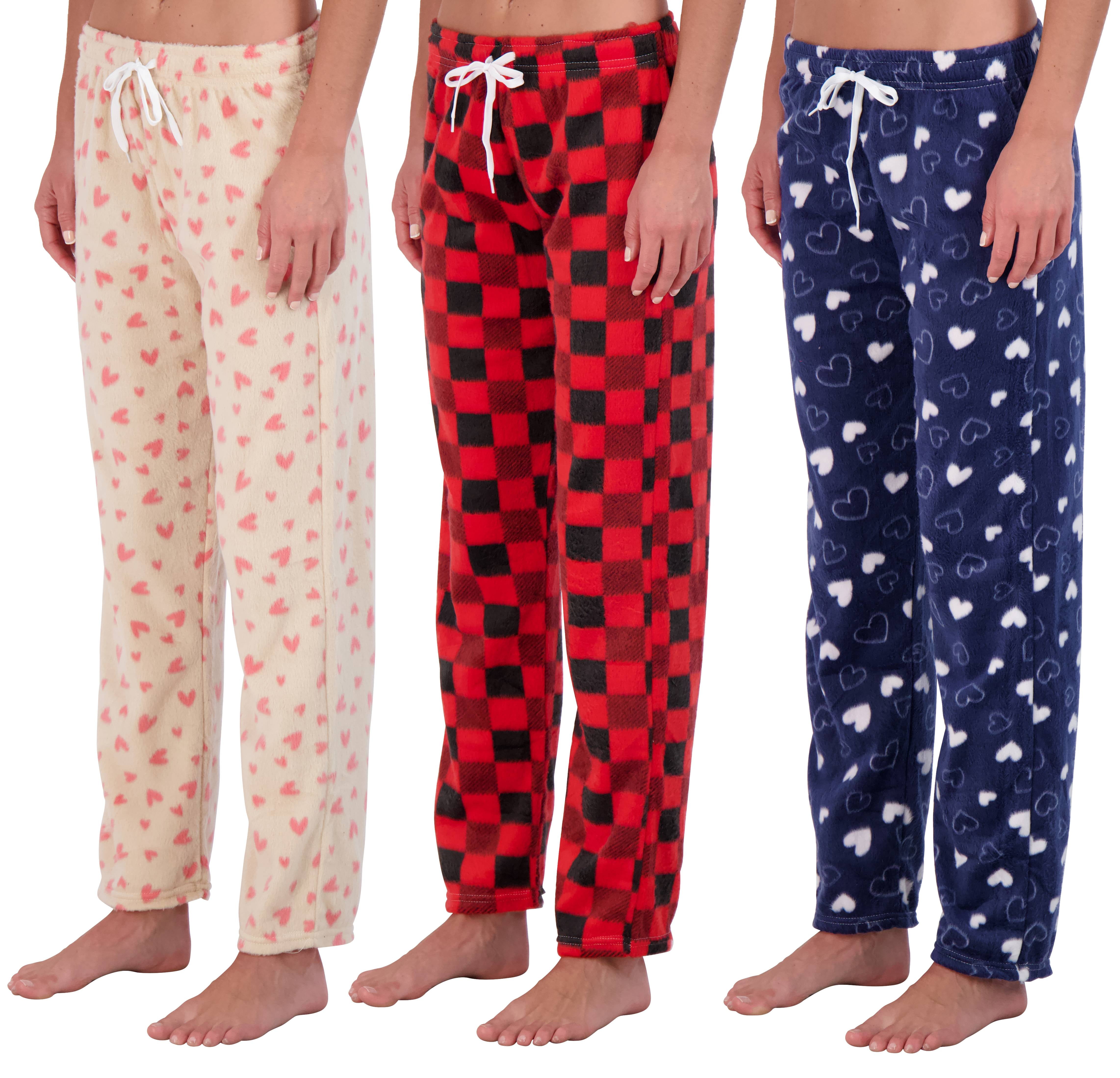 3 Pack: Women’s Ultra-Soft Fleece Comfy Stretch Pajama Lounge Pants ...
