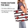 thumbnail image 2 of Naloa Ladybugs on Black and White Striped1 Tote Bag for Women Large Capacity Shoulder Bag for College Work Travel Shopping, 2 of 8