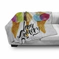 thumbnail image 3 of Food Soft Flannel Fleece Throw Blanket, Print of Ice Cream Cones and Fruit Milk Dessert Composition Work of Art Print, Cozy Plush for Indoor and Outdoor Use, 60" x 80", Multicolor, by Ambesonne, 3 of 6