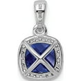 thumbnail image 3 of Sterling Silver Rhod-Plated Created Blue/White Sapphire Pendant (15 X 9) Made In China qp4807, 3 of 5