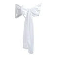 thumbnail image 2 of White Satin Chair Sashes Bows, Washable Chair Bow Sashes, Chairss Ribbons Bows Wedding Chairs Decorations, Chairs Covers for Wedding Banquet Party Christmas Events Decoration, 2 of 9