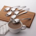 thumbnail image 3 of Skull Spoons, Skull Sugar Spoons, Skull Stainless Steel Teaspoons, Coffee And Tea Stirring Spoon, Set Of 6 Silver 18/10 Stainless Steel Cool And Styli, 3 of 5