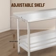 thumbnail image 4 of NSF Stainless Steel Brewing Work Table - Heavy Duty 60x24x35 Inch - Adjustable Undershelf, Backsplash, Curved Edge, Removable Trash Rack, For Restaurant & Home, 4 of 7