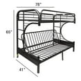 thumbnail image 4 of ACME Furniture Lit Superposé en Métal Futon Simple-over-Full Noir, 4 of 5