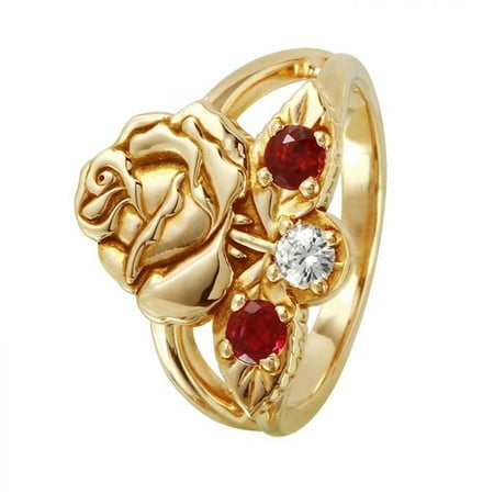 Foreli 0.38CTW Diamond And Ruby 14K Yellow Gold Ring