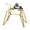 47.3"-Rectangular, variant on 35.4-inch round tempered glass dining table, suitable for 1-4 people, space-saving small kitchen dining table, equipped with sturdy metal table legs, suitable for dining room, living room,Gold