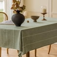 thumbnail image 4 of Xiao Hua Linen Tablecloth Sage Green Cotton Table Clothes for Rectangle Tables, Heavy Weight Washable Farmhouse Soft Boho Tablecloth for Kitchen Dinning Party (Sage Green, 53 x 86 Inch), 4 of 4