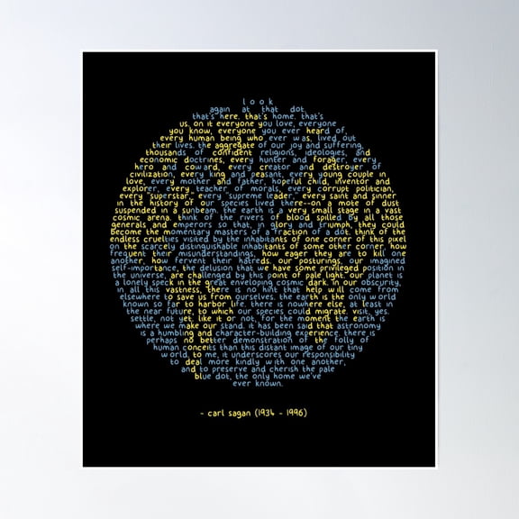 Pale Blue Dot Poster Wall Art, Modern Wall Decor, 8x12 UNFRAMED