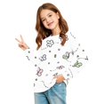 thumbnail image 4 of Abcomgle Girls Long Sleeve T Shirts Size 6-7 Trendy Floral Print Crewneck T-Shirts for Girls Winter Basic Top for Girls Cute Girls Tunic Tops with Pocket, 4 of 5