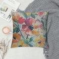 thumbnail image 2 of JEUXUS  Throw Pillow Cover Colorful Wildflowers Watercolor Floral Red Poppy Peony Daisy Nature Bright Rectangular Throw Pillow Covers for Couch Sofa Home Decor, 2 of 5