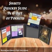 CASEMATIX DM Screen 8-Panel Deluxe GM Screen - Eight Panel Folding Dungeon Master Screen with 2 Swinging Panels for TTRPGs - Black, Inserts Not Included