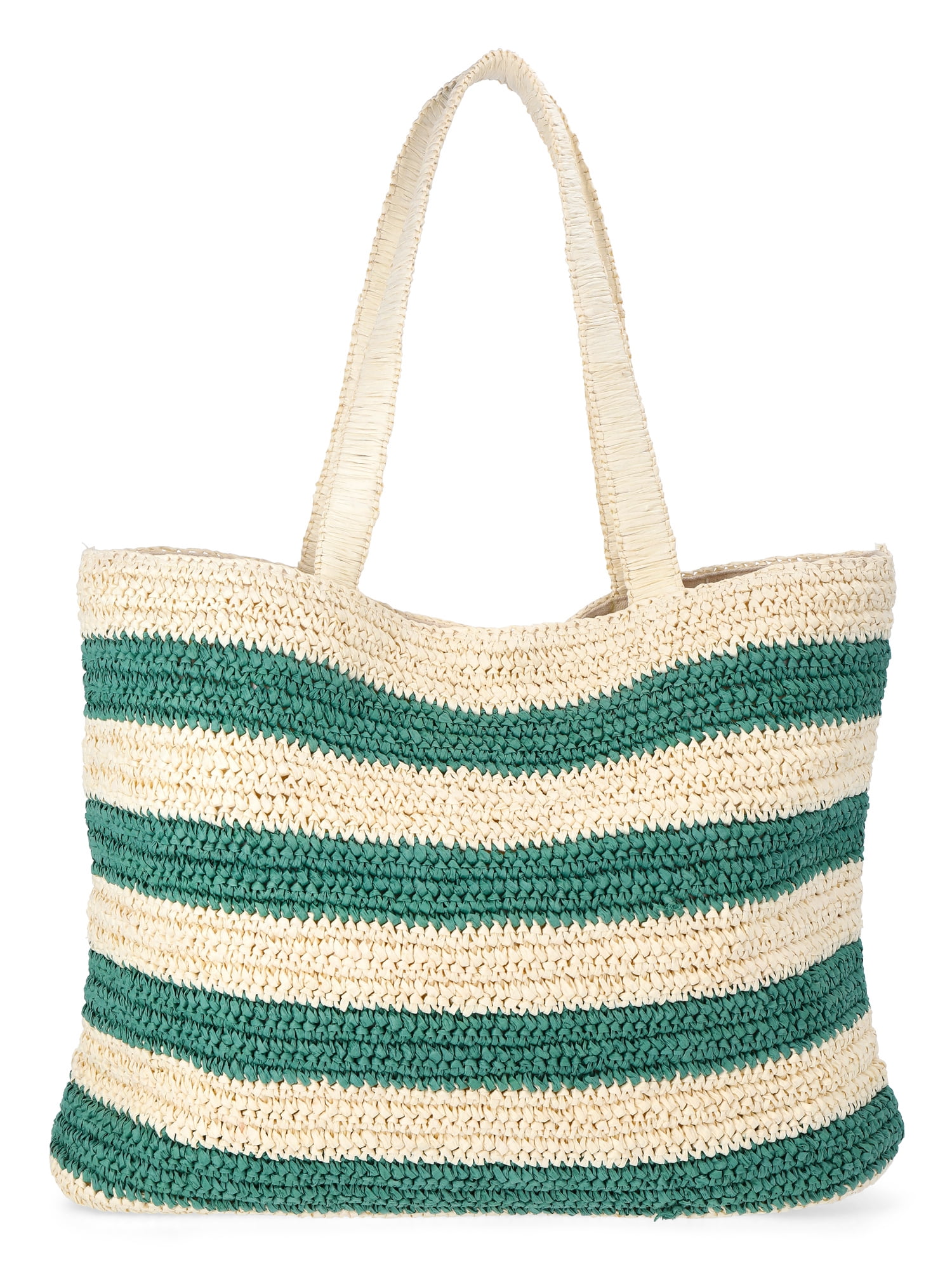 No Boundaries Women's Cherry Beach Tote Bag, Green Cherry