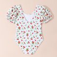 thumbnail image 6 of hengsof Girls' One-Piece Swimwear Cute Printed Puff Sleeve Beach Vacation Swimsuit, 6 of 8