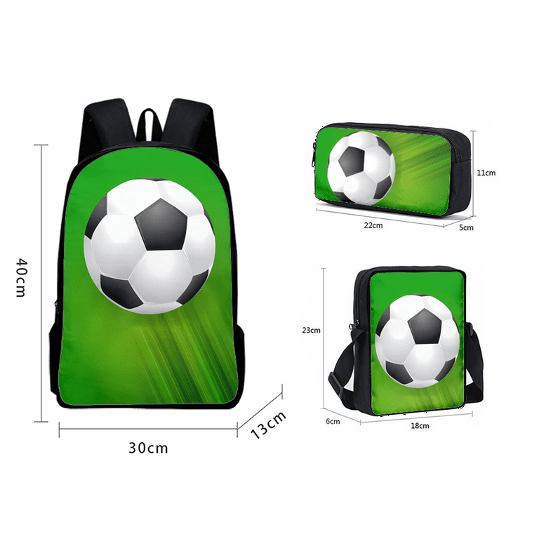 Soccer Print Backpack for Kids Boys Kindergarten Preschool Bookbag Schoolbag Lightweight Shoulder Bags Daypack Travel Organizer Laptop Bag for Hiking Camping Walmart