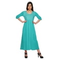 thumbnail image 1 of Moomaya Kurta Imprimée en Ligne A pour Femmes Manches 3/4 Tunique d'Été, 1 of 5