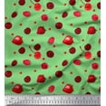 thumbnail image 1 of Soimoi Polyester Crepe Fabric Raspberry,Strawberry & Cherry Fruits Decor Fabric Printed Yard 52 Inch Wide, 1 of 3