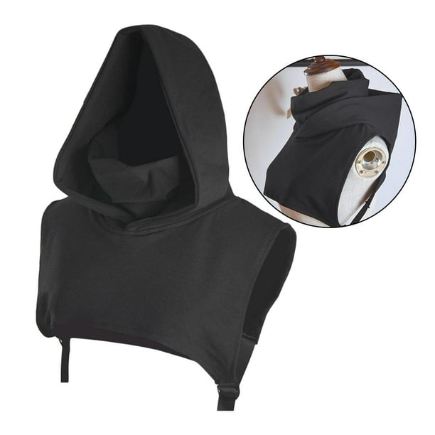 Mujeres niñas cuello falso con sudadera con capucha suéter medias camisas suéter sombrero decorativo Negro Colcomx Cuello falso de algodón hdodido