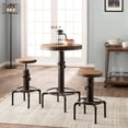 thumbnail image 3 of LumiSource Hydra Industrial Table With 2 Stools, Vintage Red/Brown Bamboo, 3 of 8