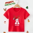 thumbnail image 4 of Camisetas navideñas personalizadas para niños con nombre e inicial, camisetas para niños, camisetas para niños y niñas, ropa de fiesta para niños y niñas, ropa de vacaciones, 4 of 5
