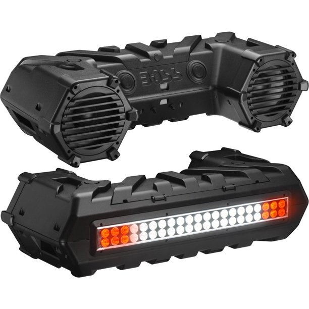 Boss Audio 8Inch 700Watt AllTerrain Marine Audio Sound System & LED Light Bar, Black
