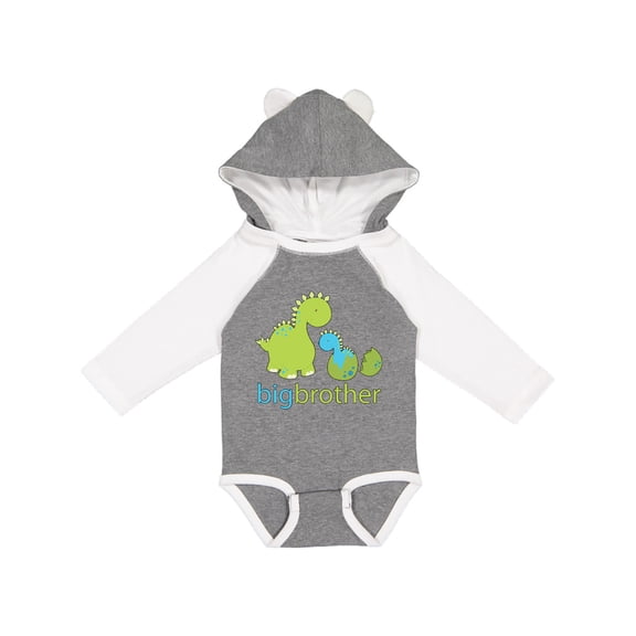 Inktastic Happy Dinosaur New Big Brother Boys Long Sleeve Baby Bodysuit