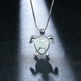 thumbnail image 3 of Collar de tortuga de plata de ley 925 con ópalo de tortuga marina YONGSHENG para mujeres y niñas con caja, 3 of 5