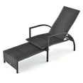 thumbnail image 1 of Costway Chaise Longue de Patio en Osier avec Éponge Élastique, Dossier Réglable et Ottoman Rétractable, 1 of 9