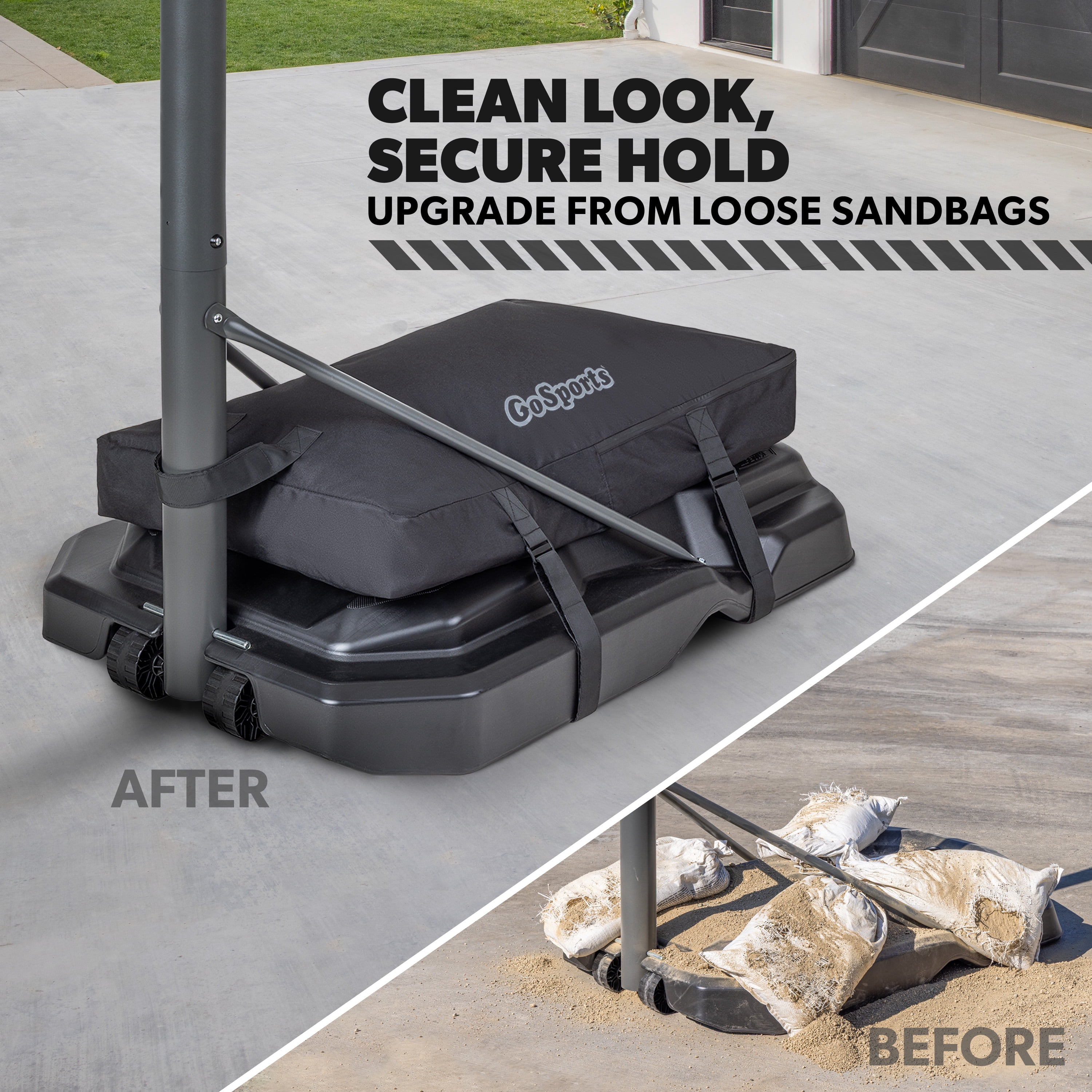 GoSports Basketball Hoop Weight for Base - Stable, Clean, All-Weather Sandbag Cover