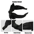 thumbnail image 4 of Unique Bargains 1 Pc Double Layered Bow Knot Headband Hairband for Women Black 2.6 Inch Wide, 4 of 7