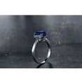 thumbnail image 4 of 1.30 Carat 7mm Cushion Cut Blue Sapphrie Solitaire Unique Engagement Ring in 10k White Gold, 4 of 5