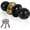 Black, variant on High-Security Stainless Steel Round Ball Door Handle - with Lock and Key, Suitable for Entrance, Front Door, and Bedroom(Gold)