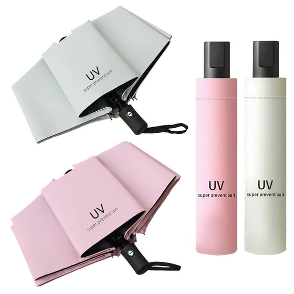 GIRACOA 2-Pack Travel Umbrella, Automatic Windproof Compact UV Sun Protection Folding Umbrella for Backpack, Lightweight