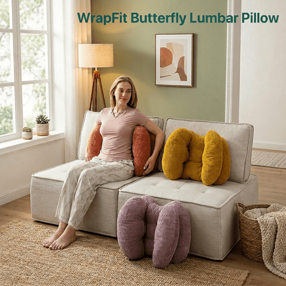 CHARRYARN by TexStead Back Support Pillow Back Lumbar Pad Bed Office Chair Rest Support Pillow (Orange, 23" x 16.5")