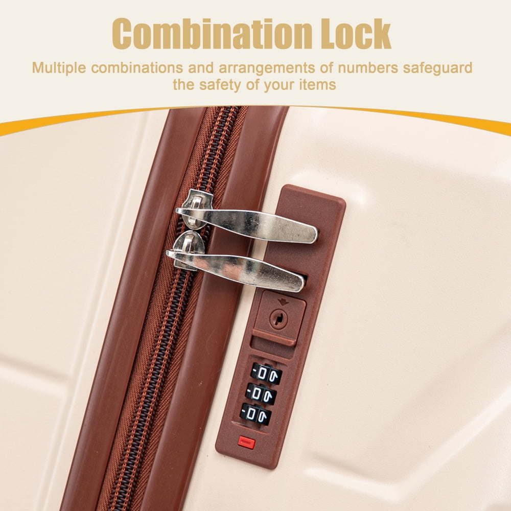 28 Inch ABS Hard Shell Large Travel Checked Luggage - Scratch Resistant Surface Four Multi-Directional Wheels,  With Combination Lock and Side Hooks .(Silver)