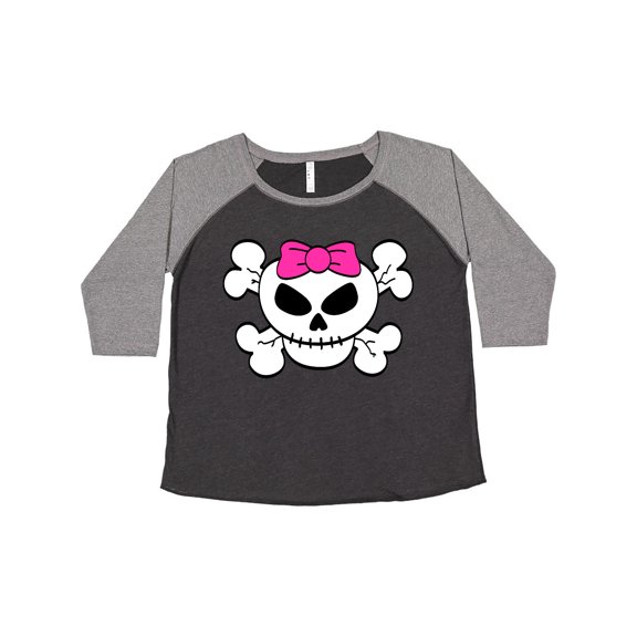 Inktastic Skull with Bow Women's Plus Size T-Shirt