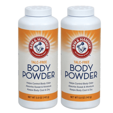 Arm & Hammer Talc-Free Body Powder, 5Oz Bottle - Soothing Cornstarch Neutralizing Odor, Body Sweat and Moisture Powder - Pack of 2