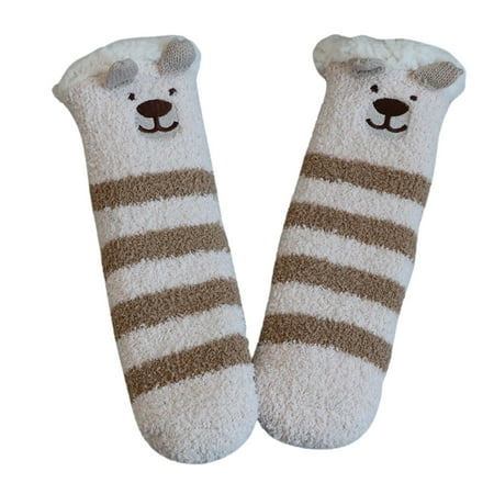 

Fsqjgq Size 1 Boys Socks Baby Boy Girl Ankle Crew Socks with Grips Toddler Kids Unisex Cartoon Striped Lined Warm Thick Cotton Socks Size 8 Little Girls Socks Cotton Pink One Size