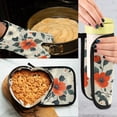 thumbnail image 5 of Yayeee Oven Mitts and Pot Holder Set of 2 Heat Resistant Kitchen Gloves Baking Hot Pad, Large Red Floral Pattern, 5 of 5