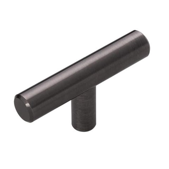 Hickory Hardware HH075591-BBLN Bar Pull Knob T Style - Brushed Black Nickel