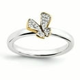 thumbnail image 1 of Bague en Argent Sterling Stackable Expressions Plaqué Or Papillon Diamant Taille 5, 1 of 3