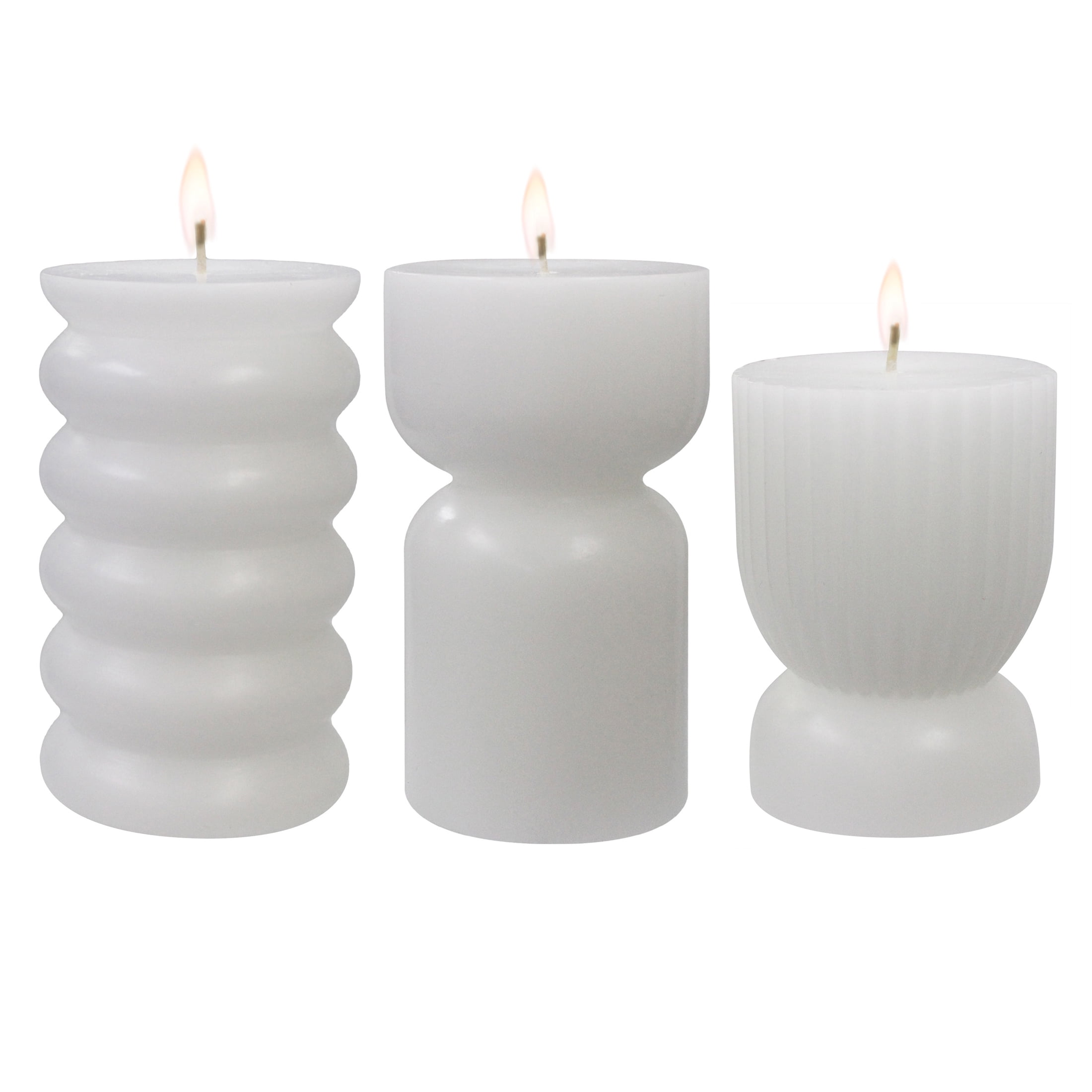 (2 pack) Better Homes & Gardens Unscented Pillar Candles, 3-Pack, 3x5 Inches, 3x4 Inches, White