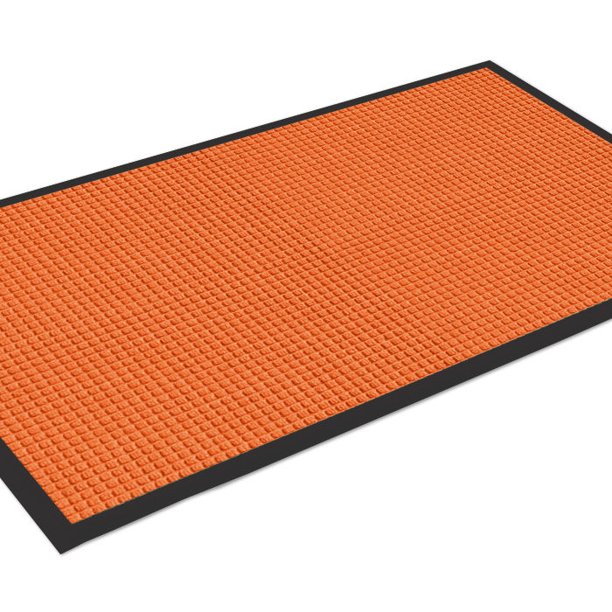 Waterhog Motorcycle Landing Pad Square Rubber Mat w/ Border Dam