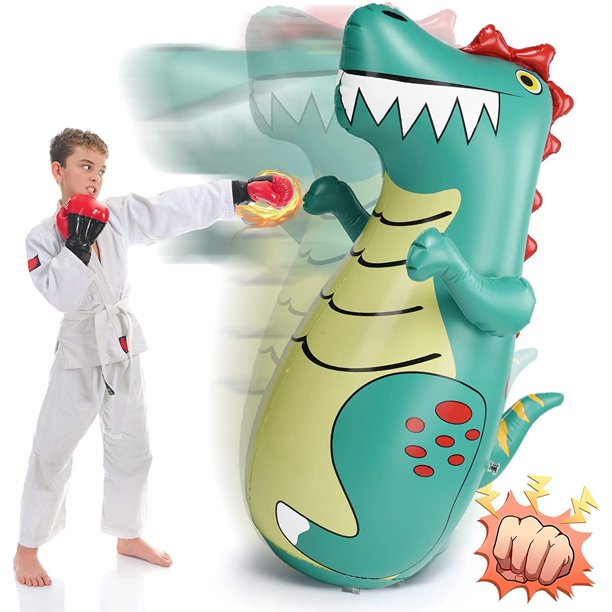 Qweryboo Bop Punching Bag, Dinosaur Punching Bag, Inflatable Dinosaur