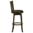 thumbnail image 6 of Decker Dark Cherry Wood Swivel Bar Stool - 360° Rotation, Faux Leather Seat, Kitchen/Dining, 44" High, Solid Wood, Slat Back, Classic Design, 6 of 12