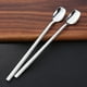 thumbnail image 3 of Cucharas de café de acero inoxidable YONGSHENG cucharas de postre cuadradas mango largo plateado 4 piezas, 3 of 5