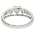 thumbnail image 3 of .50 Ct Triple Heart Opal Pink Sapphire .018 cttw Diamond Sterling Silver Ring 6, 3 of 4