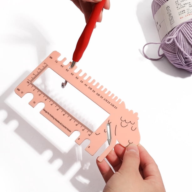 Agujas de tejer regla tamaño marcador Patchwork accesorios Rosa Hugo Calibre de agujas de tejer
