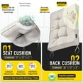 thumbnail image 7 of SUNROX Memory Foam Non Slip Rocking Chair Cushion, Set of Seat & Back Cushion with Ties for Indoor/Outdoor Rocker, FadeShield Water Resistant Thicken Durable Tufted Pads, 2 Piece, Cream, 7 of 7