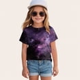 thumbnail image 2 of UAYOTSE Girls Short Sleeve Shirts Tie Front Tie Dye Print Summer Tee Tops,Sizes 6-7 Years, 2 of 4