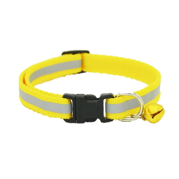UDIYO Pet Puppy Cat Dog Kitten Soft Glossy Reflective Collar Safety Buckle with Bell